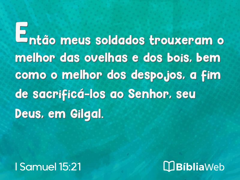 I Samuel 15:21 em imagem para compartilhar