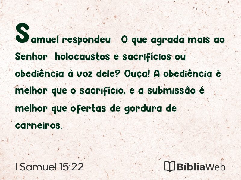I Samuel 15:22 em imagem para compartilhar