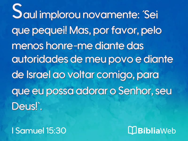 I Samuel 15:30 em imagem para compartilhar