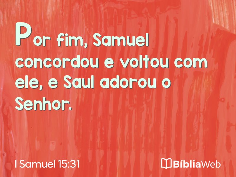 I Samuel 15:31 em imagem para compartilhar