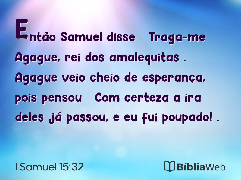 I Samuel 15:32 em imagem para compartilhar