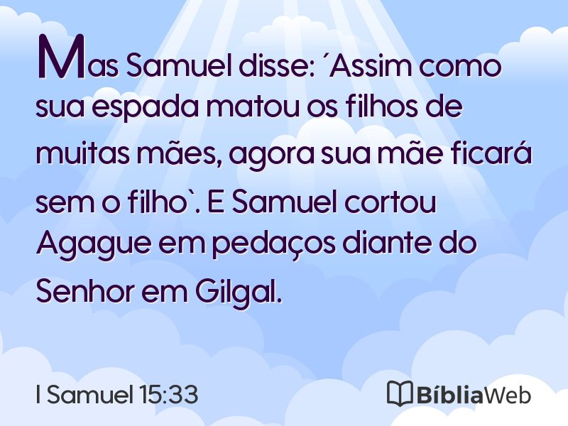 I Samuel 15:33 em imagem para compartilhar