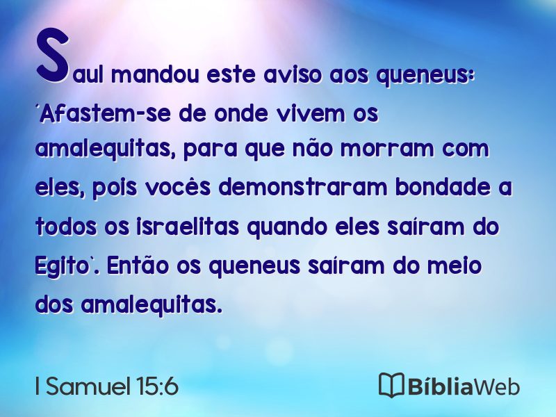 I Samuel 15:6 em imagem para compartilhar