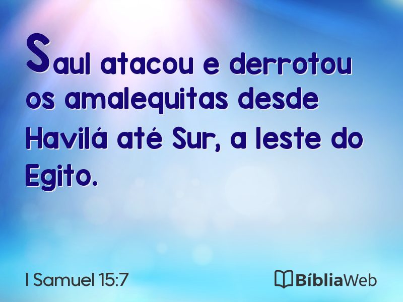 I Samuel 15:7 em imagem para compartilhar