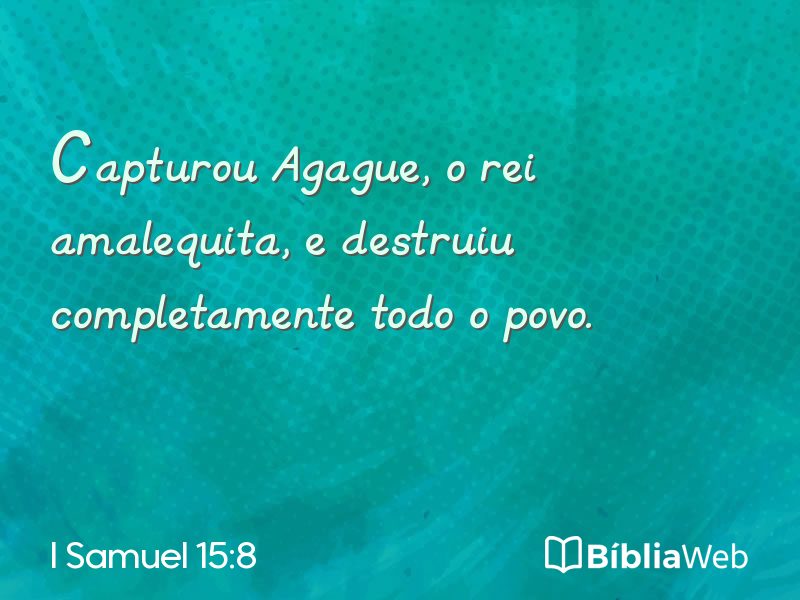 I Samuel 15:8 em imagem para compartilhar