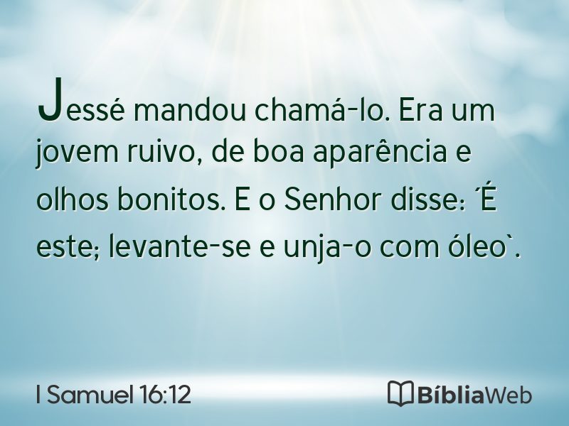 I Samuel 16:12 em imagem para compartilhar