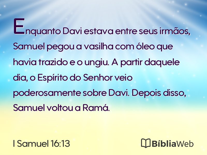I Samuel 16:13 em imagem para compartilhar