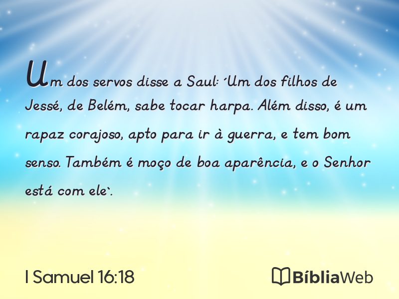 I Samuel 16:18 em imagem para compartilhar