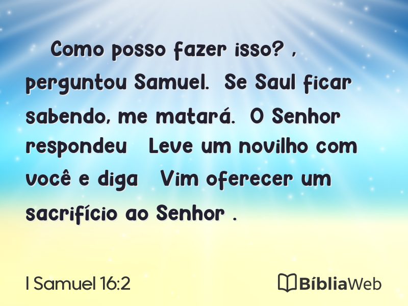 I Samuel 16:2 em imagem para compartilhar