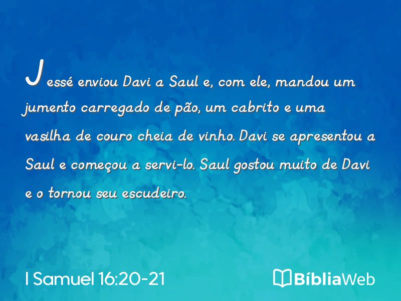 I Samuel 16:20-21 em imagem para compartilhar