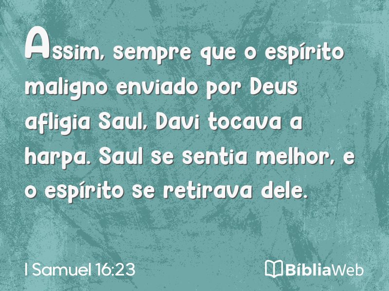 I Samuel 16:23 em imagem para compartilhar