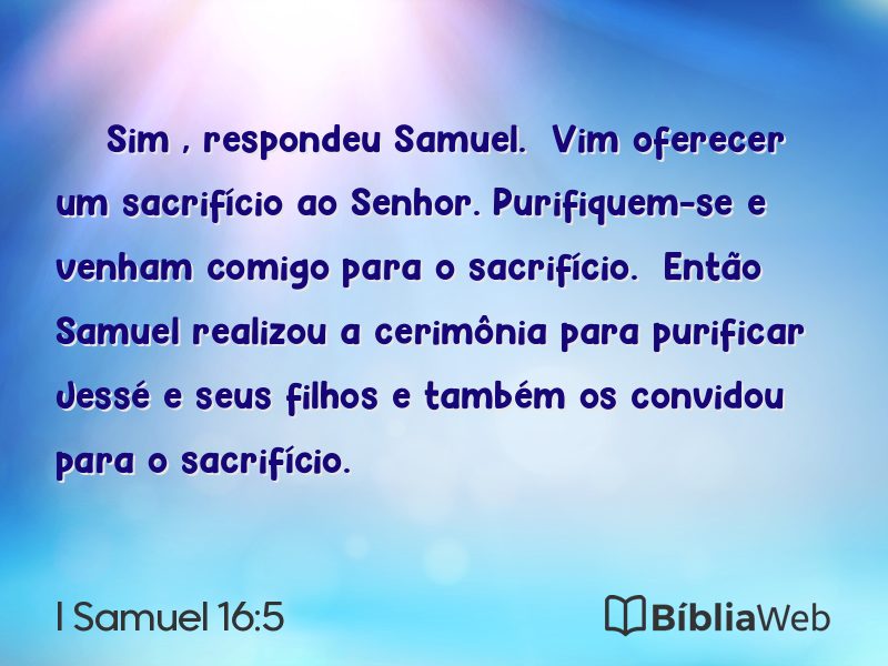 I Samuel 16:5 em imagem para compartilhar