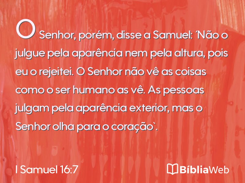 I Samuel 16:7 em imagem para compartilhar