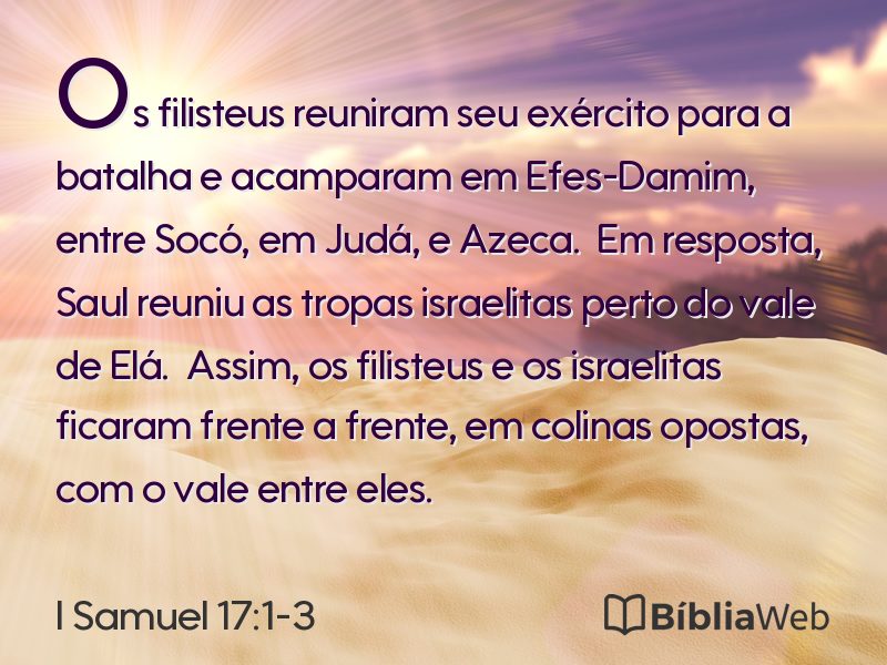 I Samuel 17:1-3 em imagem para compartilhar