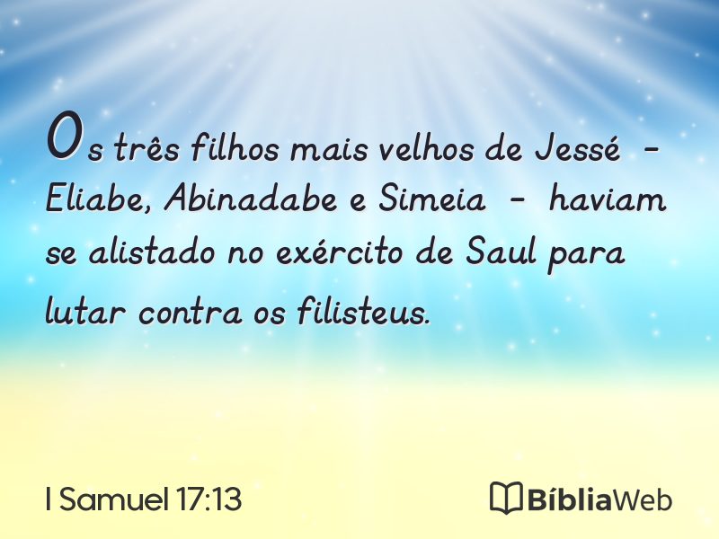 I Samuel 17:13 em imagem para compartilhar