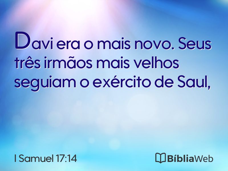 I Samuel 17:14 em imagem para compartilhar