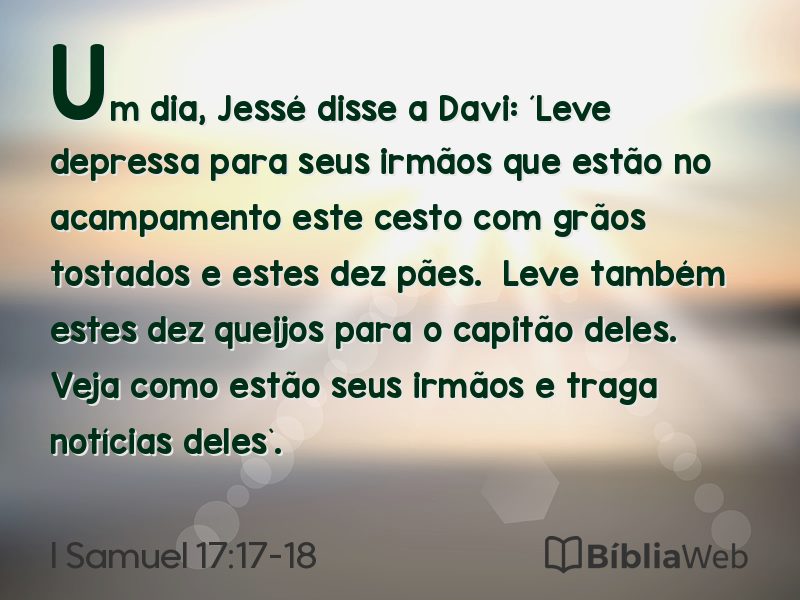 I Samuel 17:17-18 em imagem para compartilhar