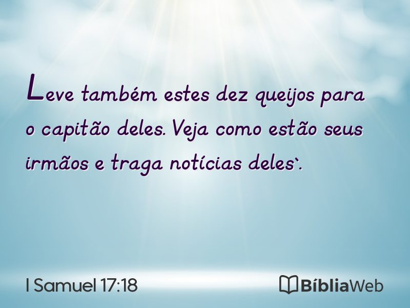 I Samuel 17:18 em imagem para compartilhar