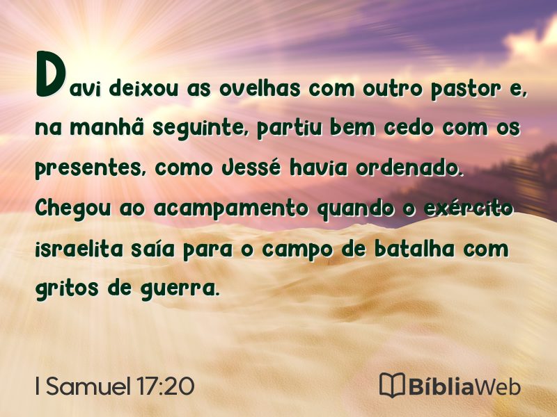 I Samuel 17:20 em imagem para compartilhar