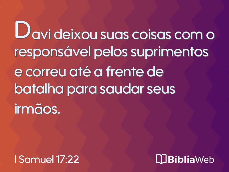 I Samuel 17:22 em imagem para compartilhar