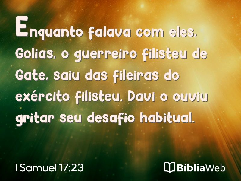 I Samuel 17:23 em imagem para compartilhar