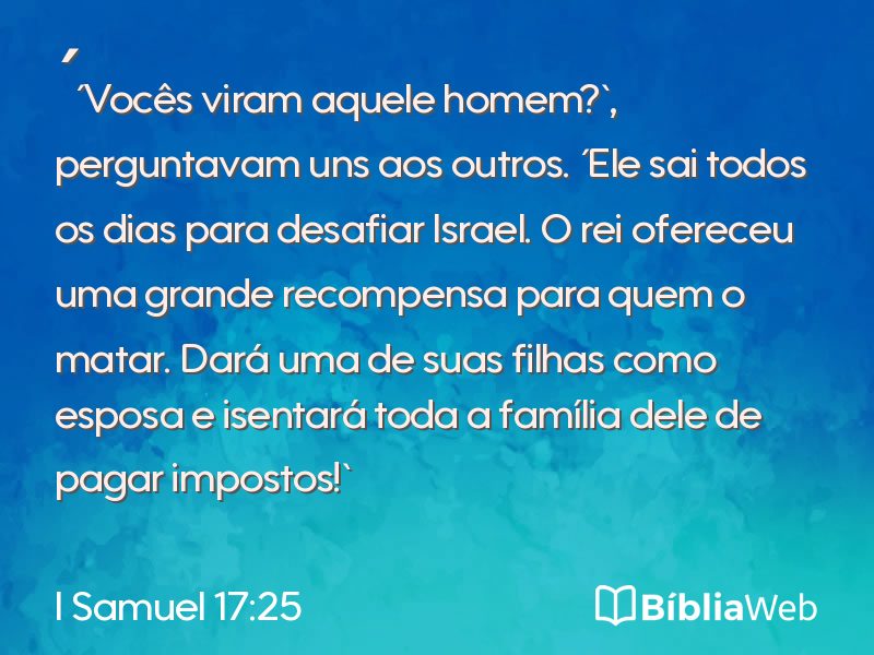 I Samuel 17:25 em imagem para compartilhar