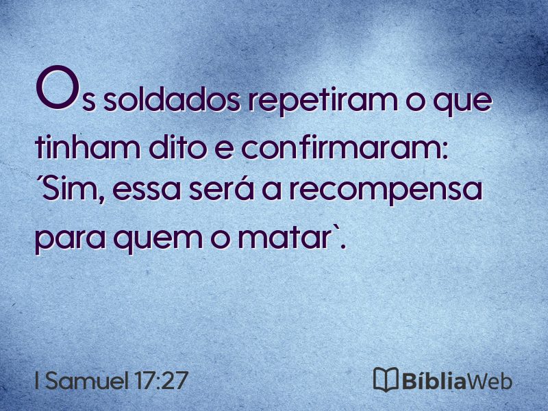 I Samuel 17:27 em imagem para compartilhar