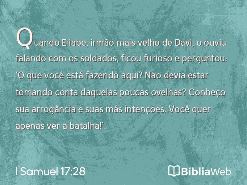 I Samuel 17:28 em imagem para compartilhar