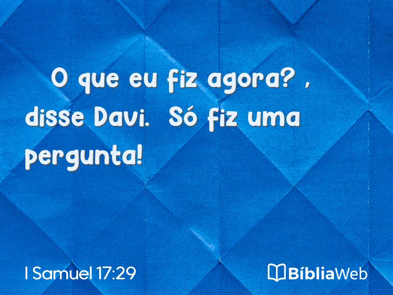 I Samuel 17:29 em imagem para compartilhar