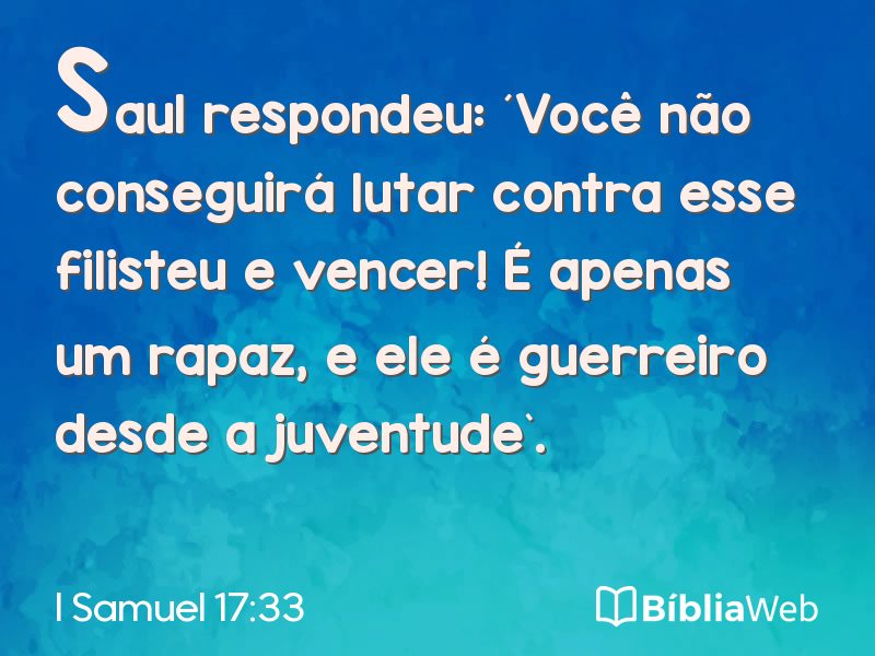 I Samuel 17:33 em imagem para compartilhar