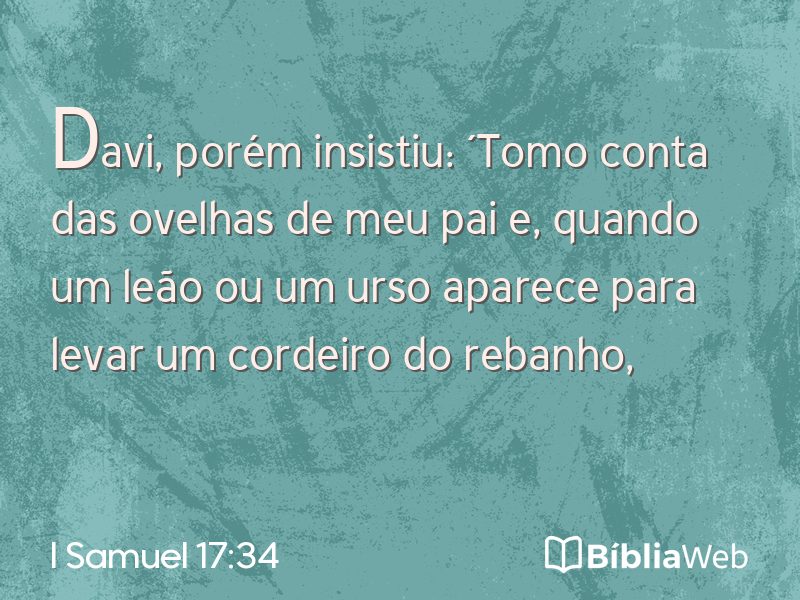 I Samuel 17:34 em imagem para compartilhar