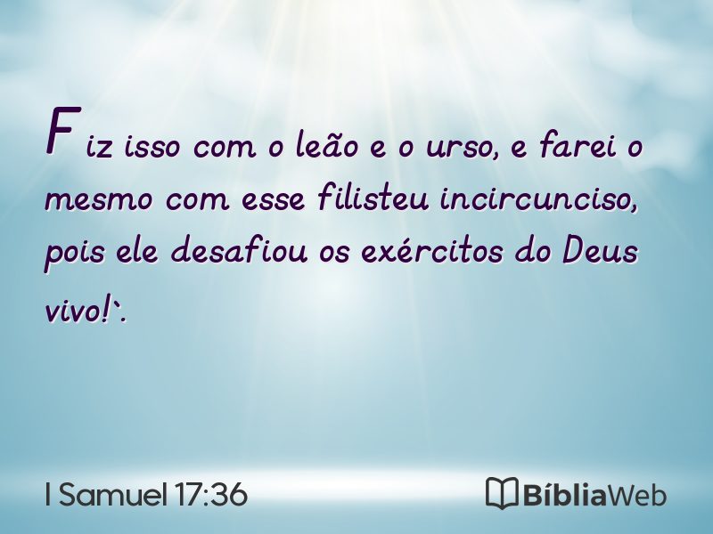 I Samuel 17:36 em imagem para compartilhar
