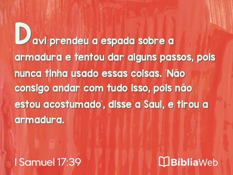 I Samuel 17:39 em imagem para compartilhar