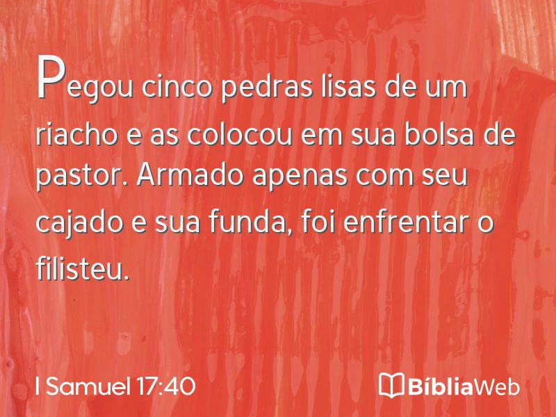 I Samuel 17:40 em imagem para compartilhar