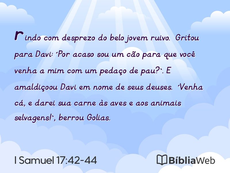 I Samuel 17:42-44 em imagem para compartilhar