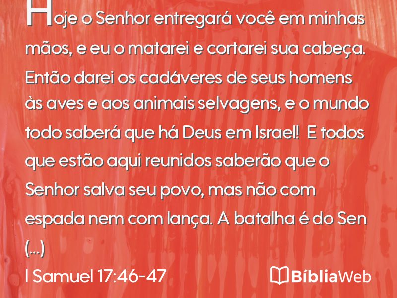 I Samuel 17:46-47 em imagem para compartilhar