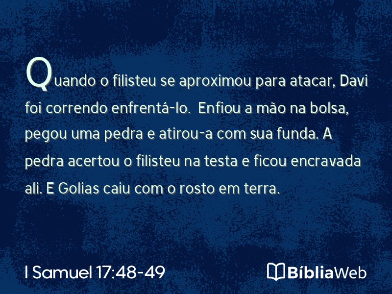 I Samuel 17:48-49 em imagem para compartilhar