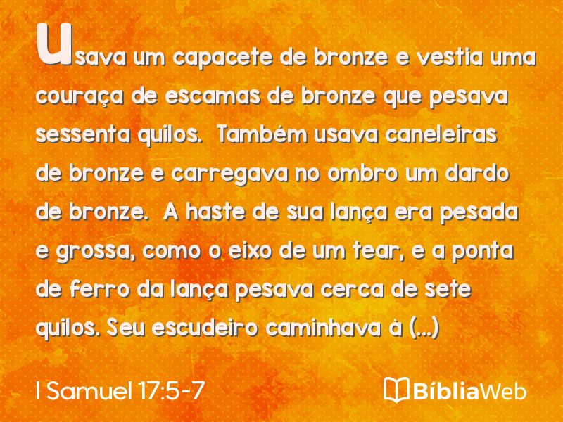 I Samuel 17:5-7 em imagem para compartilhar