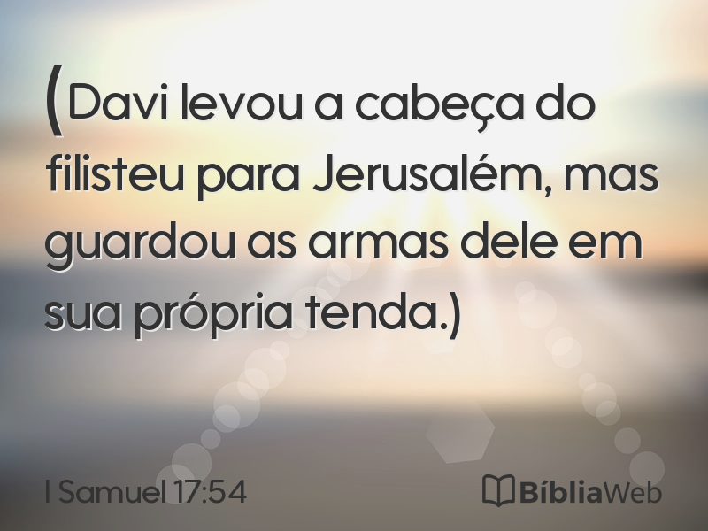 I Samuel 17:54 em imagem para compartilhar
