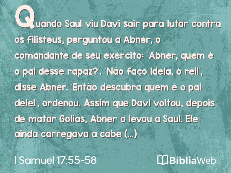 I Samuel 17:55-58 em imagem para compartilhar