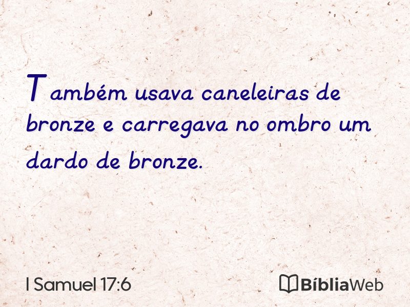 I Samuel 17:6 em imagem para compartilhar