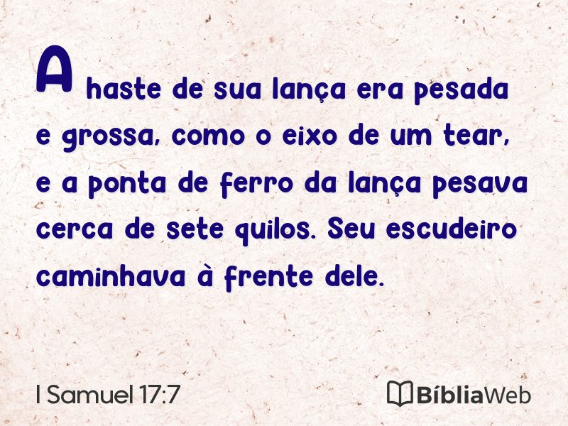 I Samuel 17:7 em imagem para compartilhar