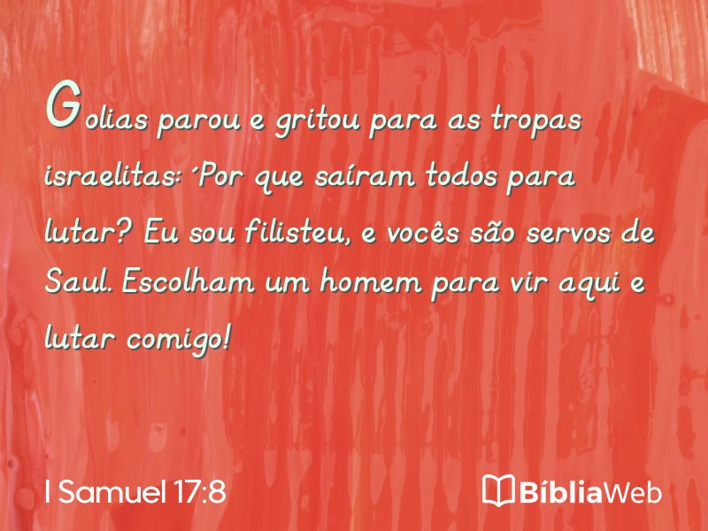 I Samuel 17:8 em imagem para compartilhar