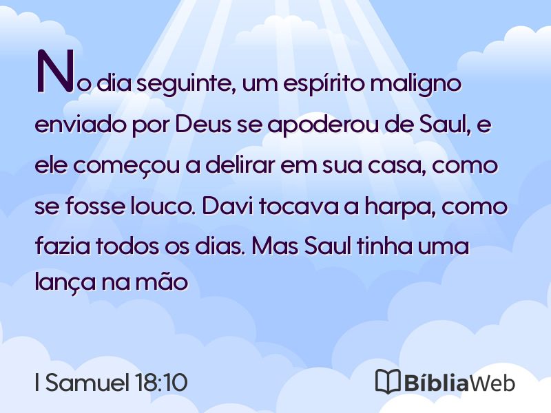 I Samuel 18:10 em imagem para compartilhar