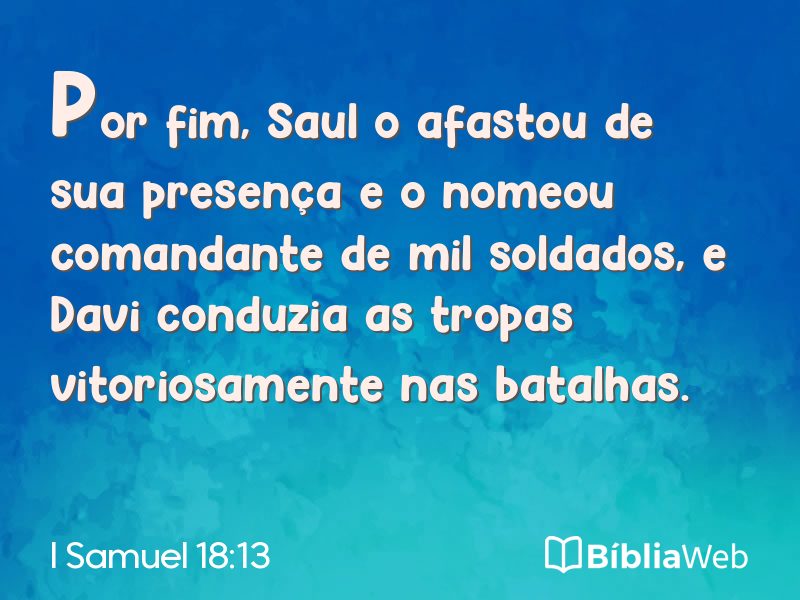 I Samuel 18:13 em imagem para compartilhar