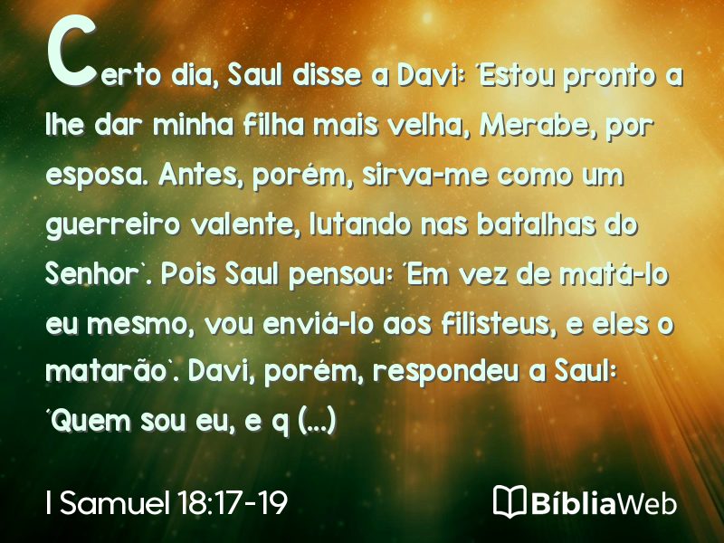 I Samuel 18:17-19 em imagem para compartilhar