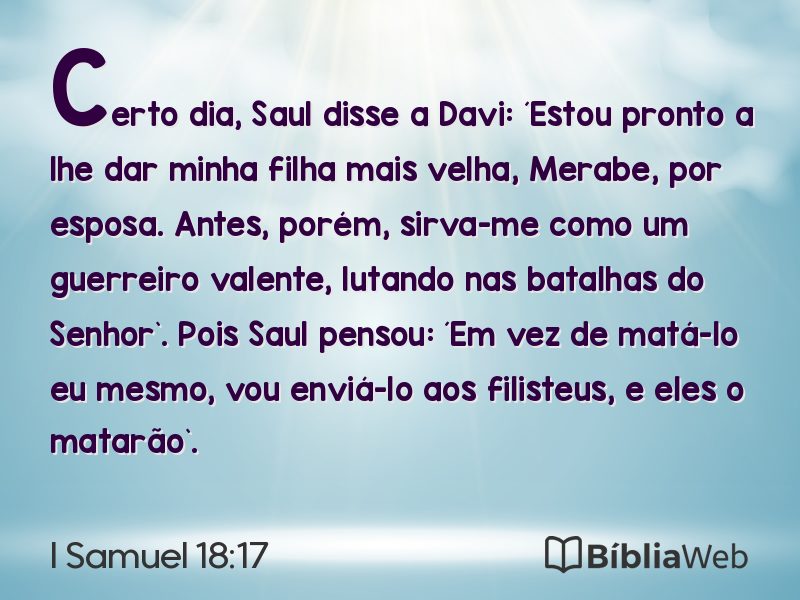 I Samuel 18:17 em imagem para compartilhar