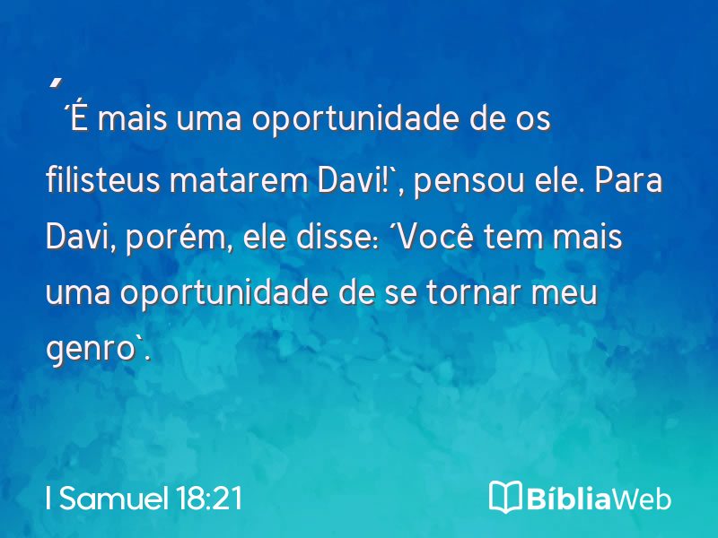 I Samuel 18:21 em imagem para compartilhar