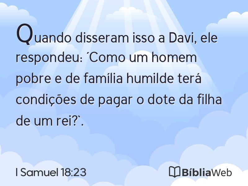 I Samuel 18:23 em imagem para compartilhar