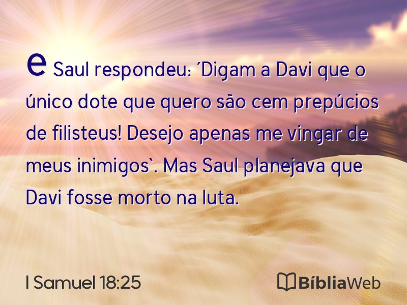 I Samuel 18:25 em imagem para compartilhar